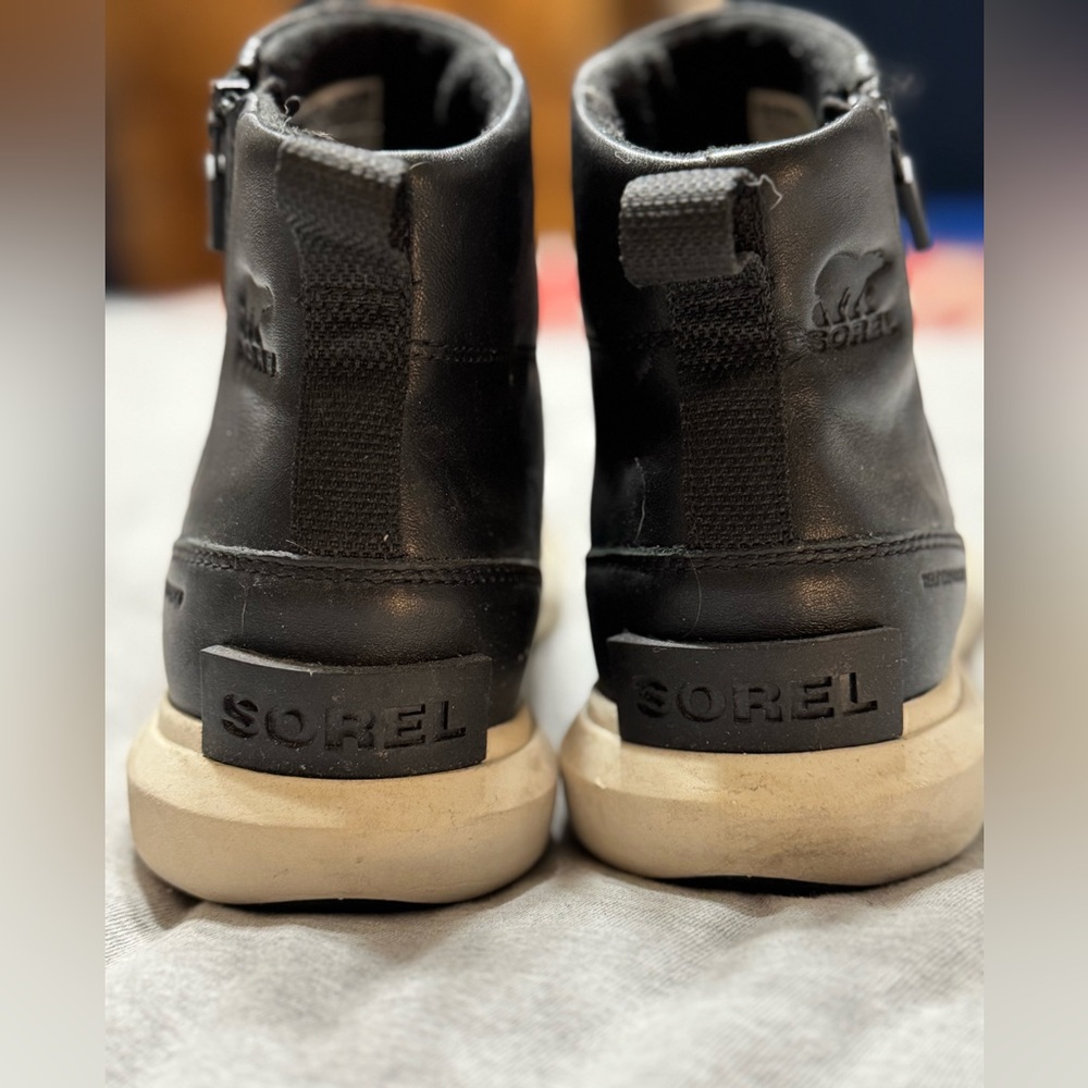 Sorel Black with White Soles/Fleece Lined Bootie-Sneakers